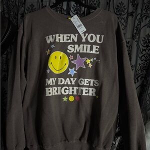 Smiley Brighter Day Crew Neck Sweatshirt Pacsun